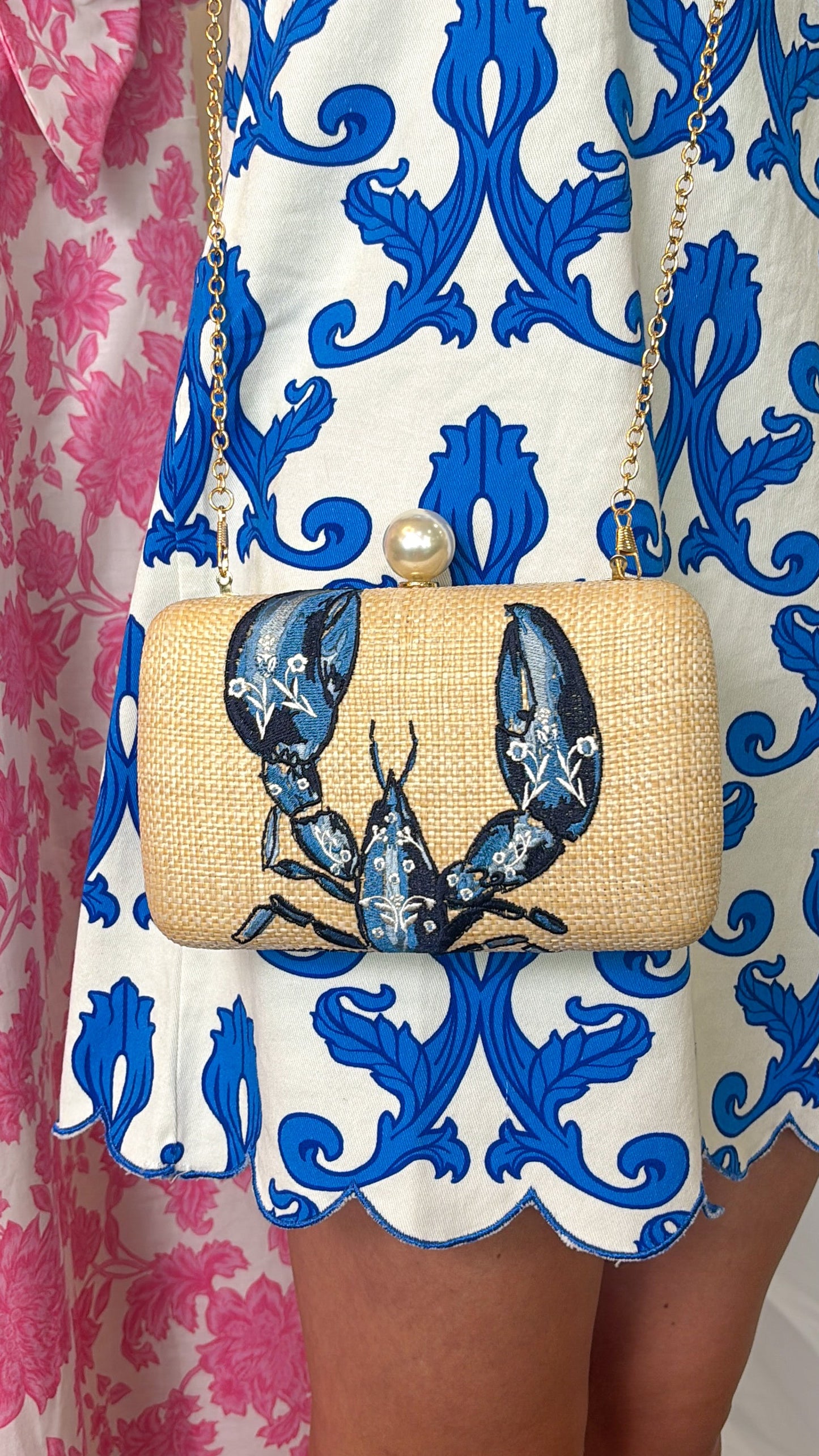 Blue Lobster Clutch